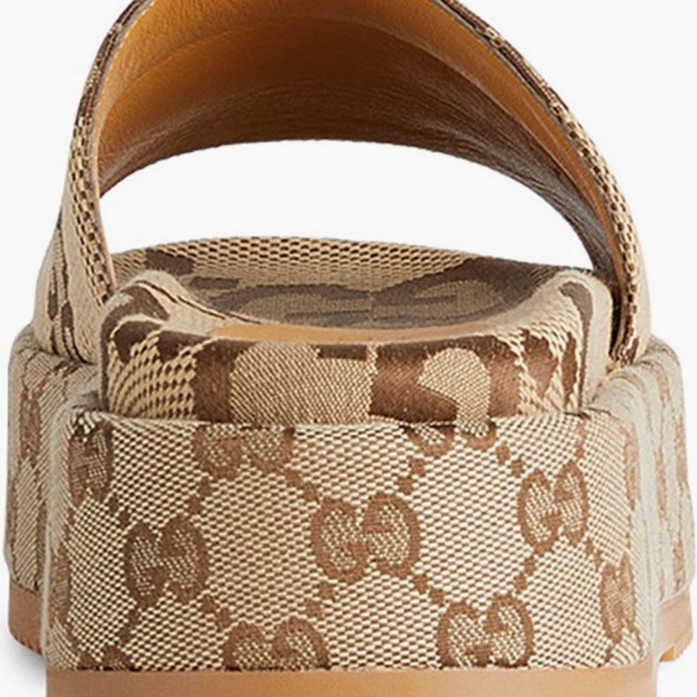 Gucci Angelina GG Logo Platform Slide Sandal - Picture 3 of 10